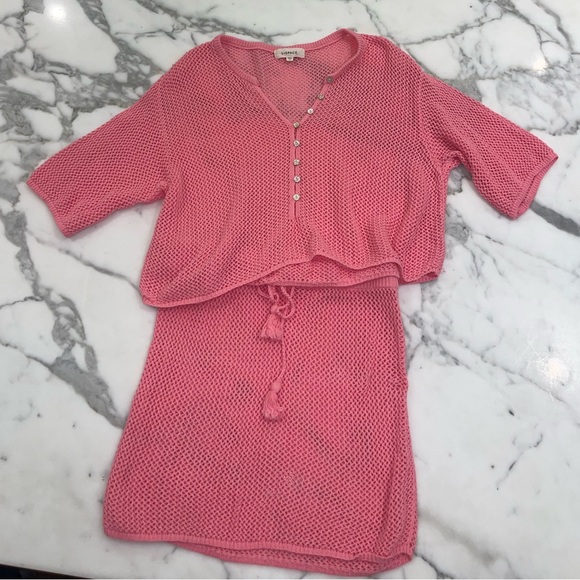 L*Space open knit cotton summer sweater and skirt set - Picture 3 of 11